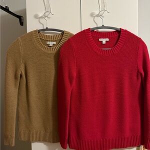 J. Crew Mercantile Women’s Red & Tan Sweater Set XXS